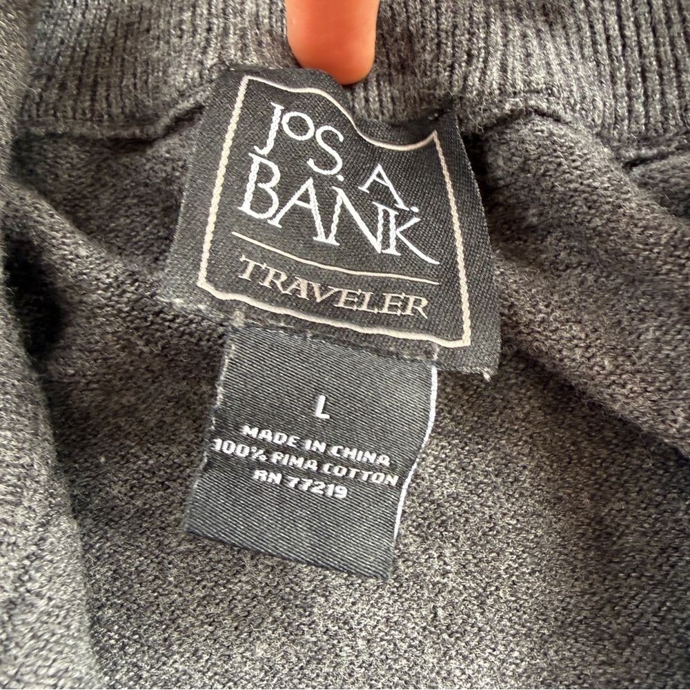 Jos A Bank Quarter Zip Sweater Men’s L 100% Cotton - Picture 2 of 5